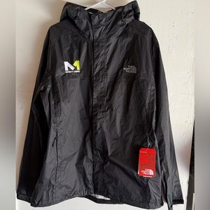 The North Face Jacket Mens XL Black Hooded Rain Shell Packable Lightweight NWT